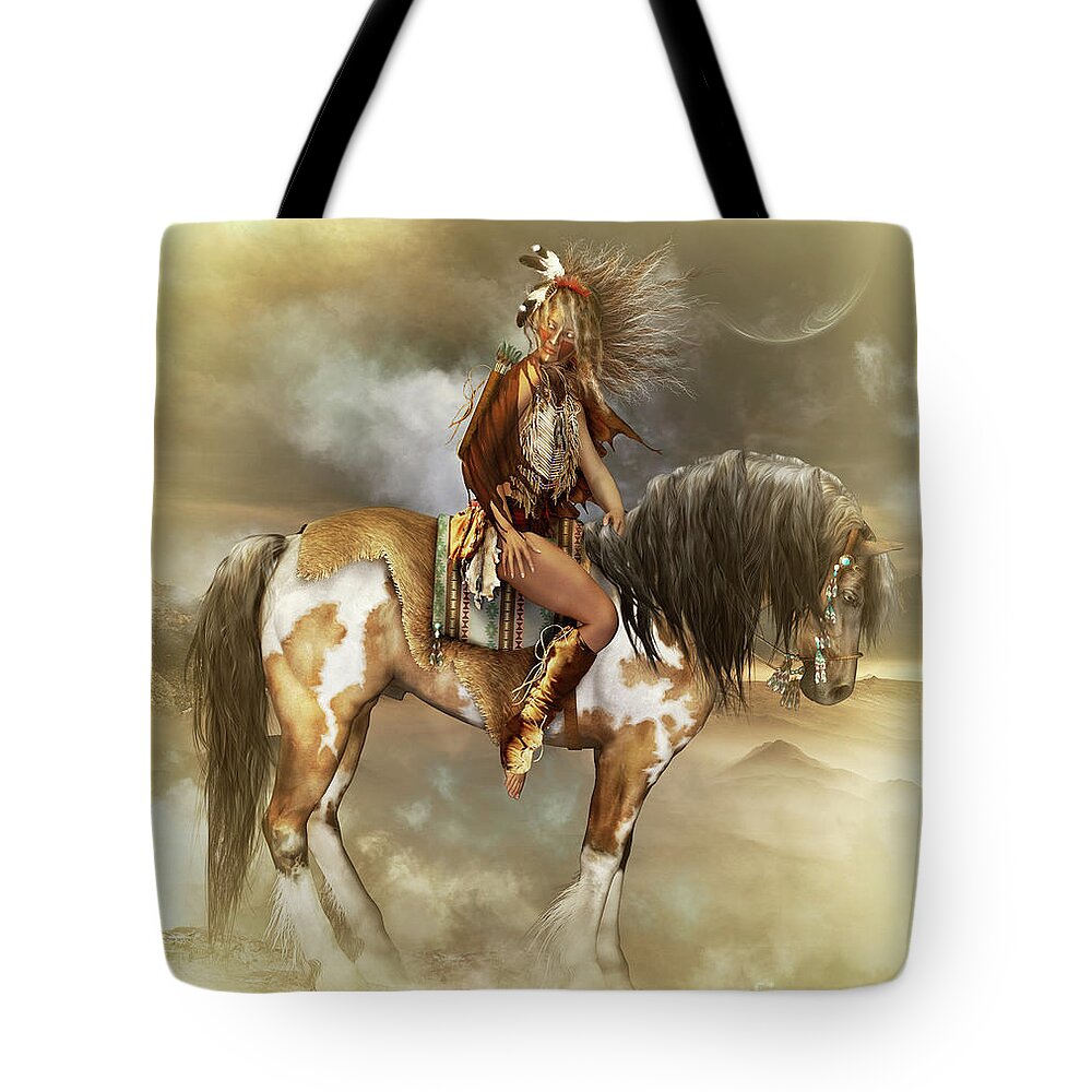 Lozen Tote Bag featuring the digital art Lozen by Shanina Conway