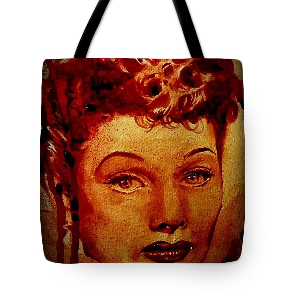  Tote Bag featuring the painting Lucille Ball by Ryan Almighty