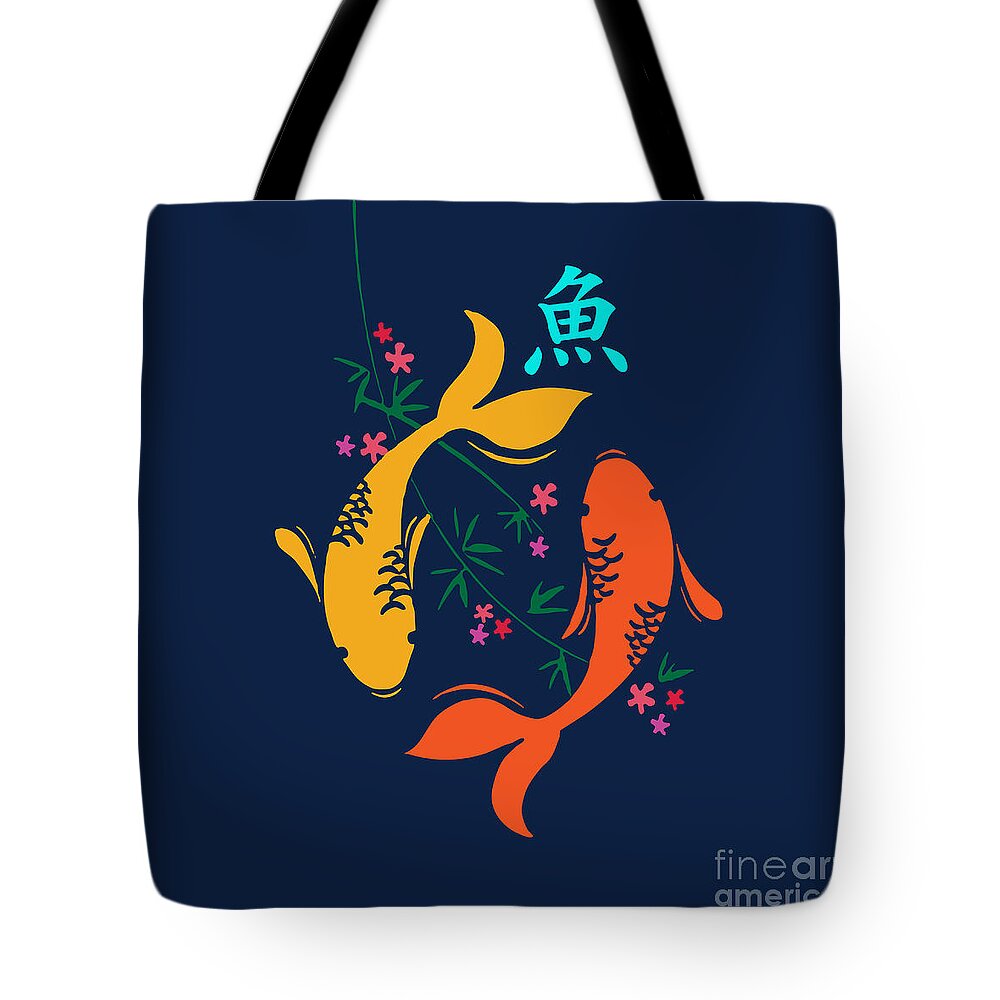 Lucky Koi Fish Tote Bag by Naviblue - Fine Art America