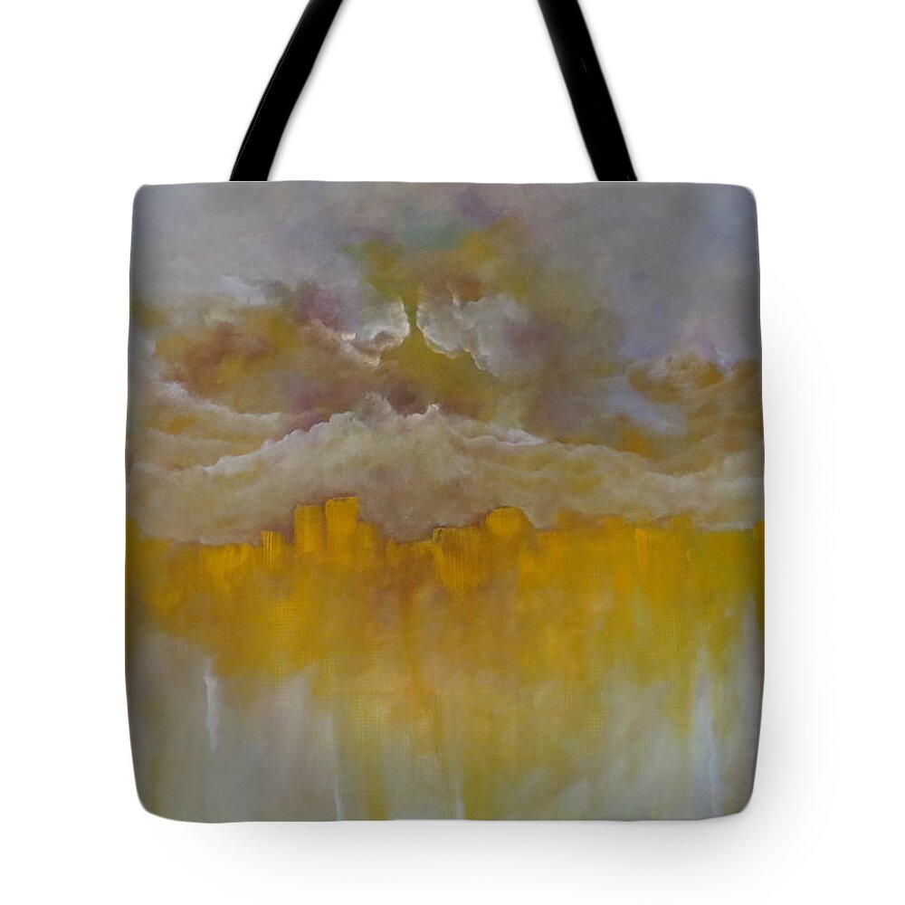 Abstract Tote Bag featuring the painting Luminescence by Soraya Silvestri