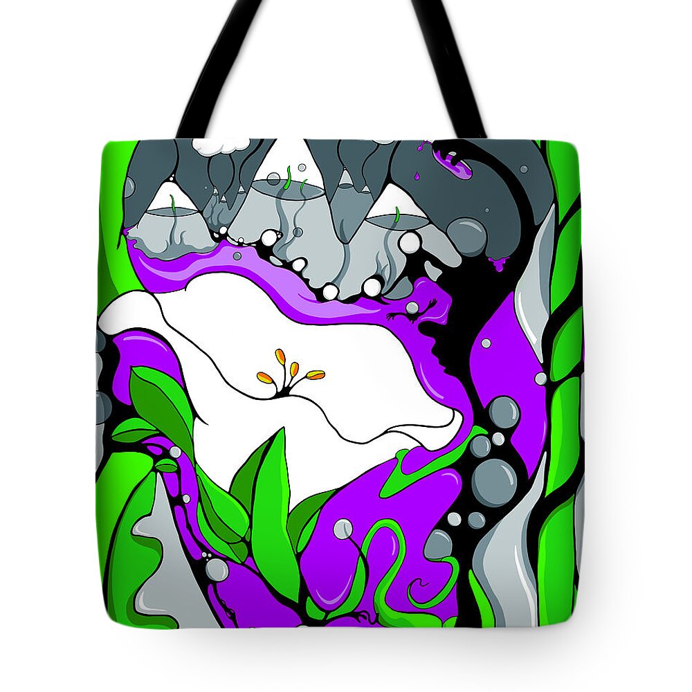 Flower Tote Bag featuring the drawing Luna by Craig Tilley