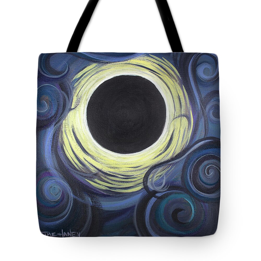 Abstract Tote Bag featuring the painting Luna Synchronicity by Jaime Haney