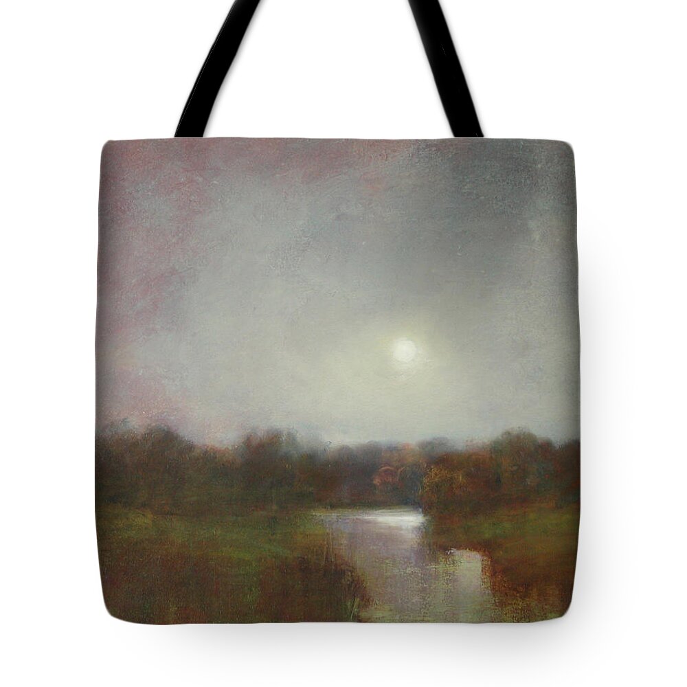 Moon Tote Bag featuring the painting Lunar 14 by David Ladmore