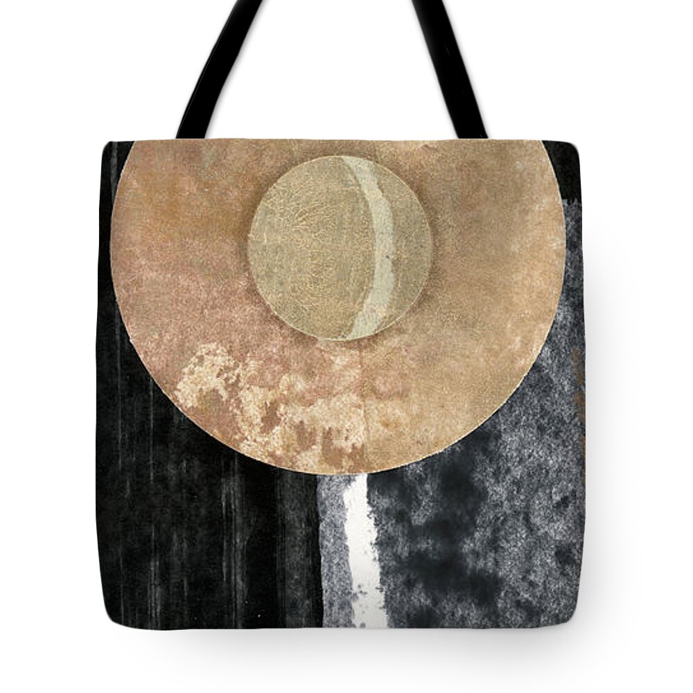 Collage Tote Bag featuring the mixed media Lunar Rift by Carol Leigh