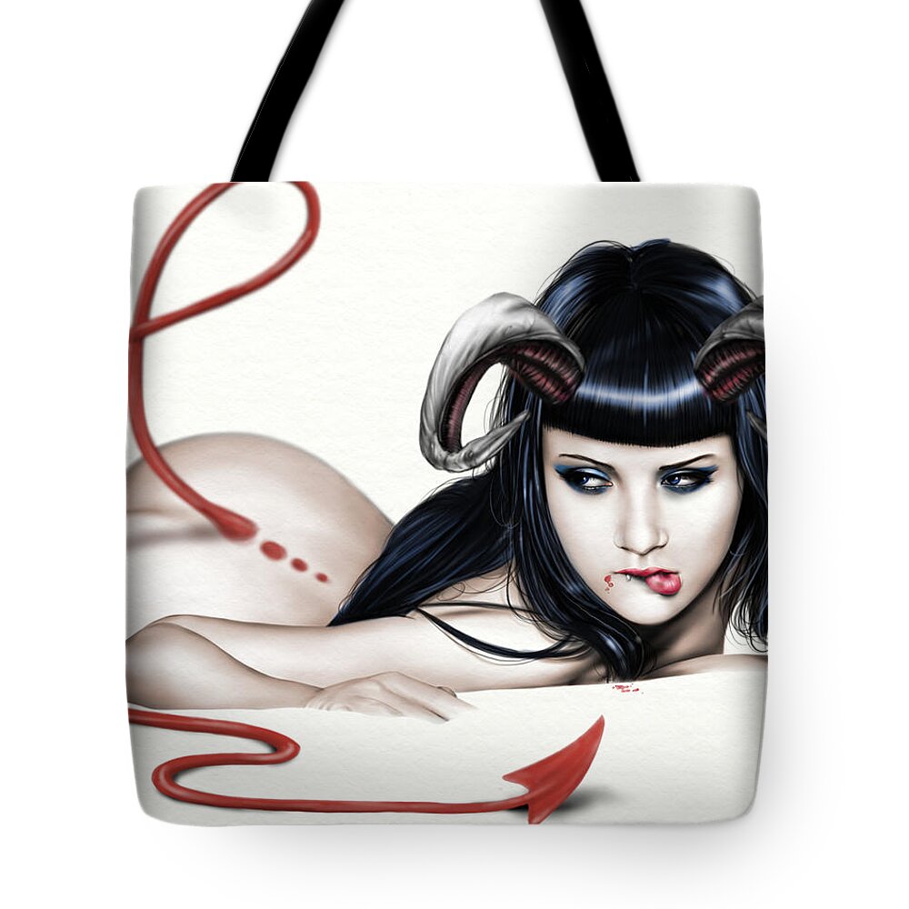 Pete Tote Bag featuring the painting Lure Of La'mia by Pete Tapang