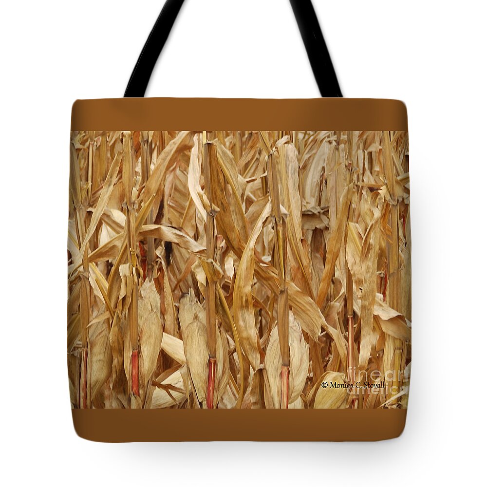 Corn Stalks Tote Bag featuring the photograph M Landscapes Fall Collection No. LF59 by Monica C Stovall
