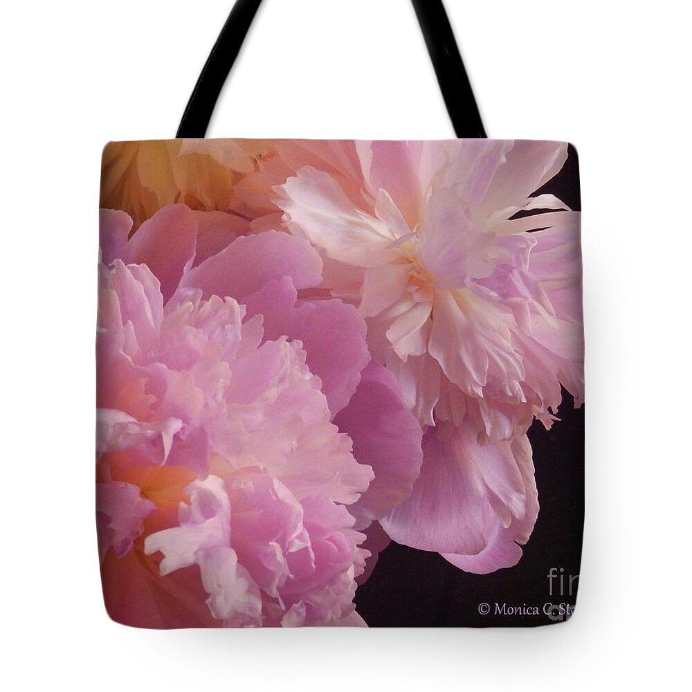 Flowers Tote Bag featuring the photograph M Shades of Pink Flowers Collection No. P66 by Monica C Stovall