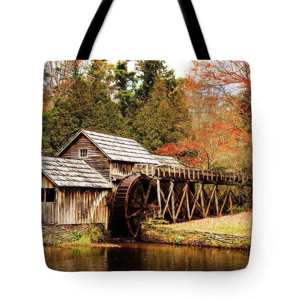 Color Tote Bag featuring the photograph Mabry Mill -3 by Alan Hausenflock