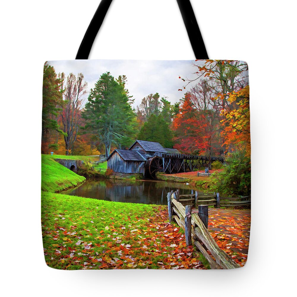Mill Tote Bag featuring the photograph Mabry Mill in Autumn II by Amy Jackson