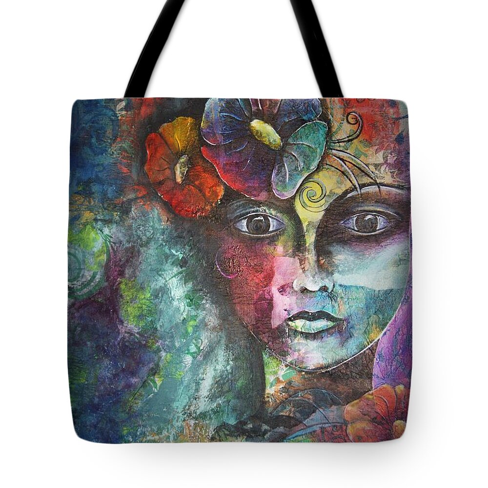 Madamoiselle Tote Bag featuring the painting Madamoiselle by Reina Cottier by Reina Cottier