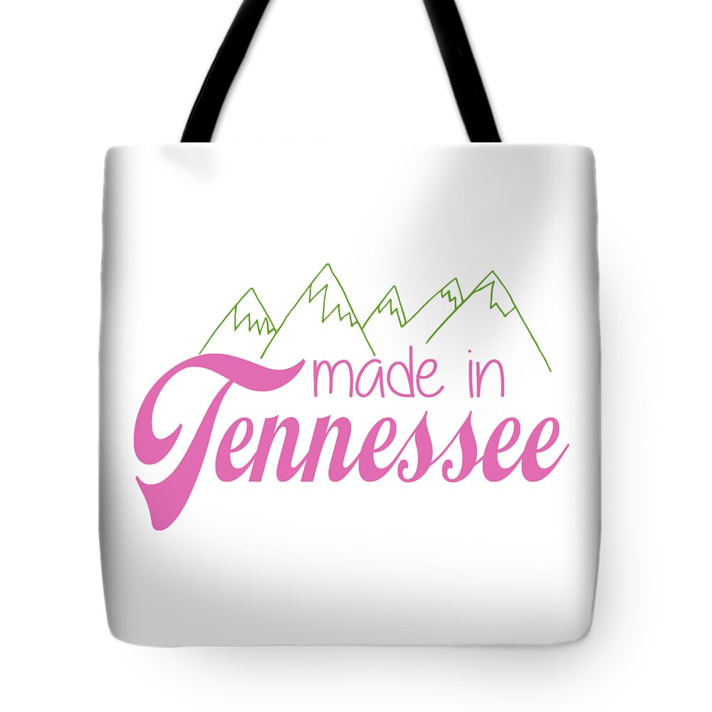 Tennessee Tote Bag featuring the digital art Made in Tennessee Pink by Heather Applegate