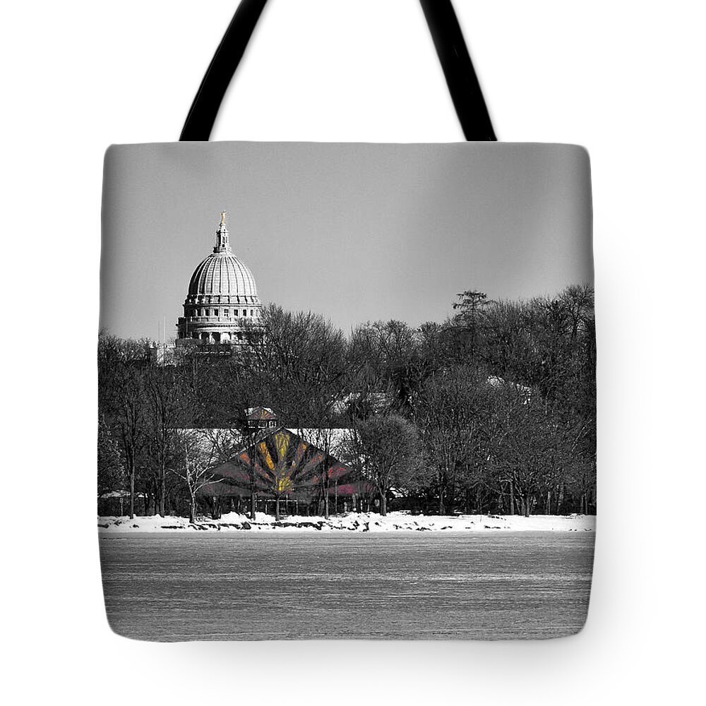 Capitol Tote Bag featuring the photograph Madison Capitol and Zoo 3 by Steven Ralser