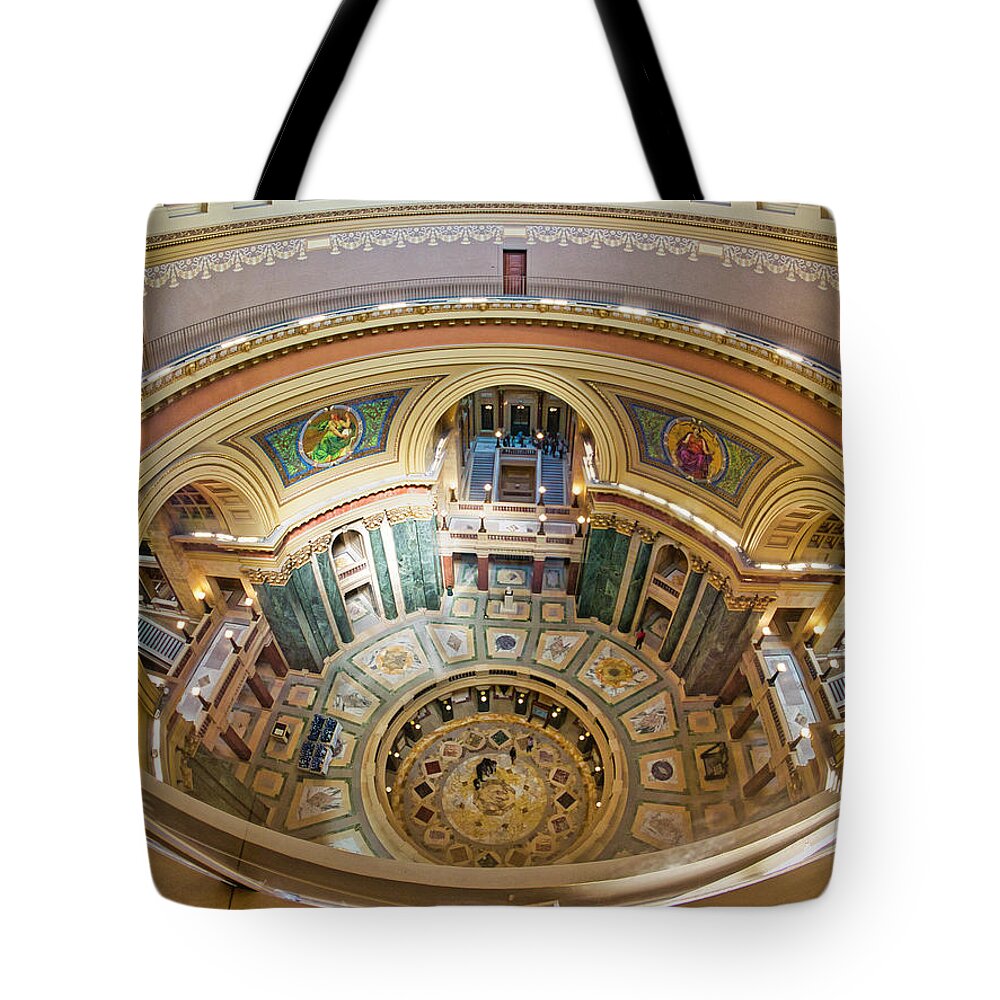 Madison Tote Bag featuring the photograph Madison Capitol Rotunda by Steven Ralser