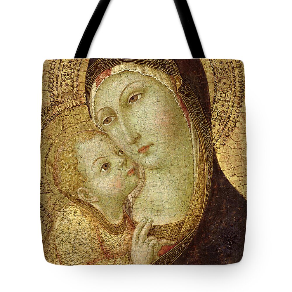 Madonna Tote Bag featuring the painting Madonna and Child by Ansano di Pietro di Mencio