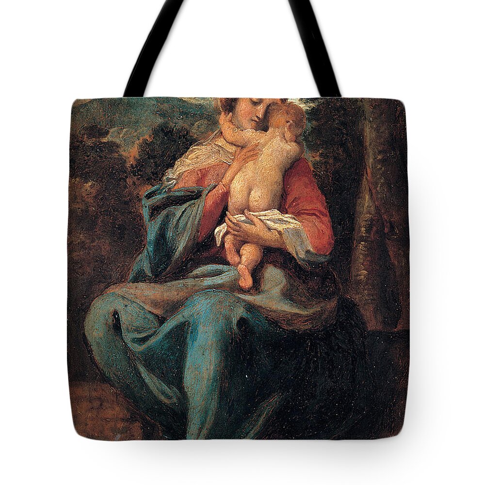 Sisto Badalocchio Tote Bag featuring the painting Madonna with the Child by Sisto Badalocchio