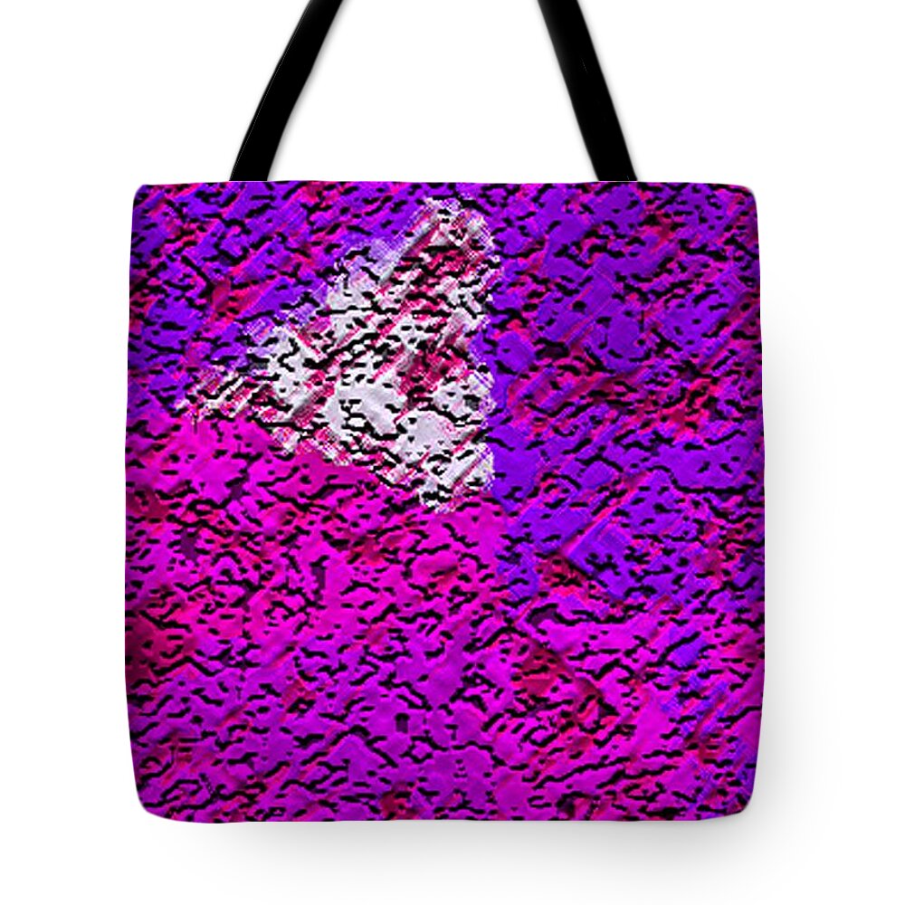 Abstract Tote Bag featuring the digital art Magenta Alert Grande Five by Dick Sauer