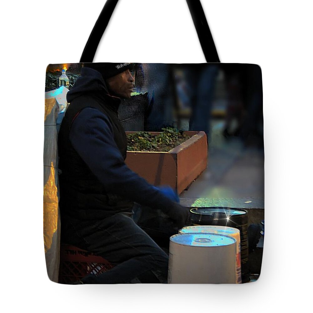 Philadelphia Tote Bag featuring the digital art Magic in Love Park by Vincent Green