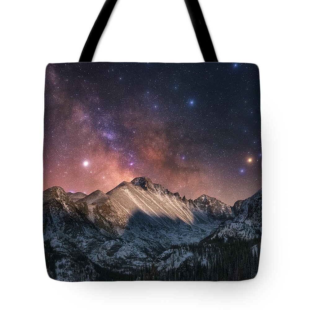 Milky Way Tote Bag featuring the photograph Magic In the Mountains by Darren White