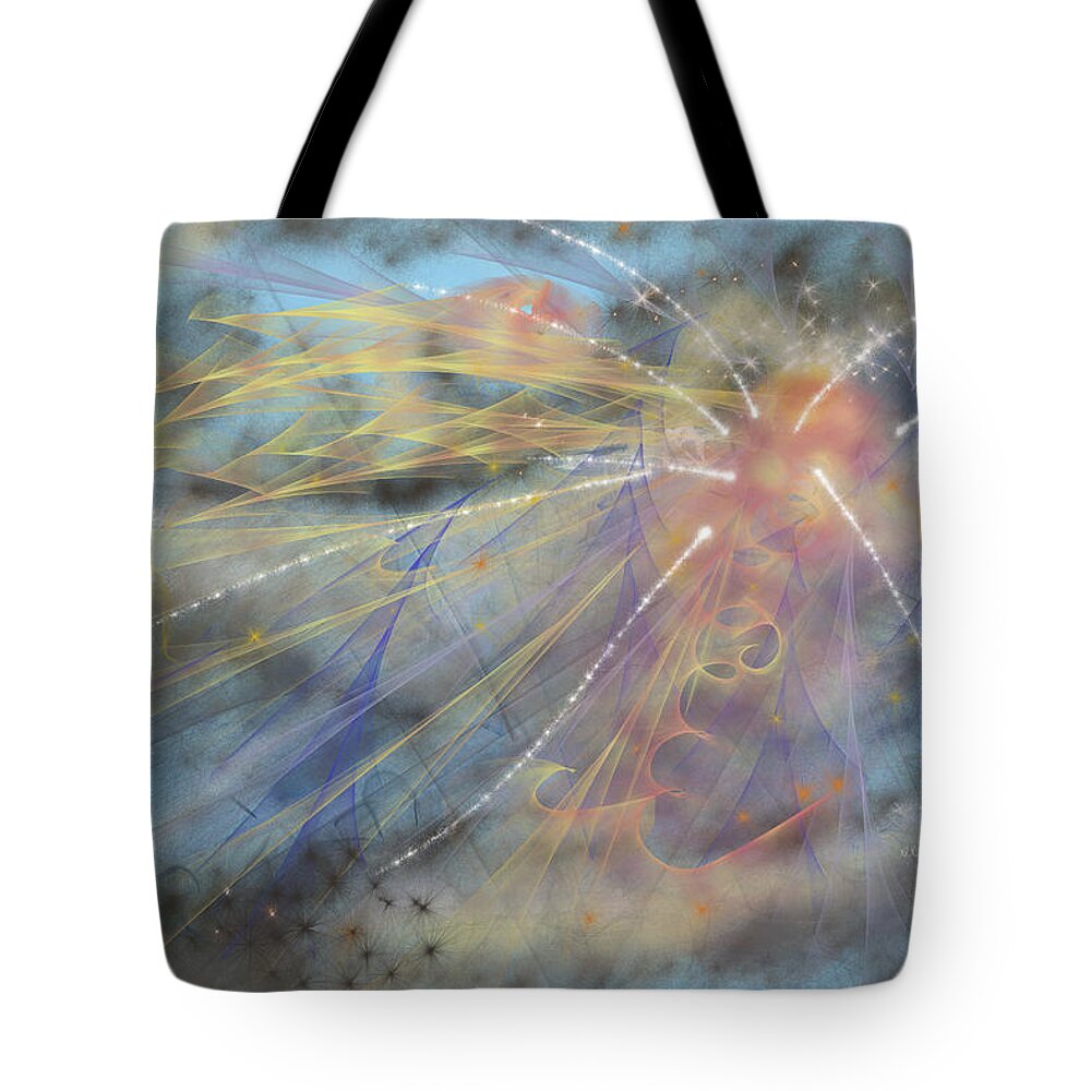 Magic In The Skies Tote Bag featuring the painting Magic In The Skies by Angela Stanton