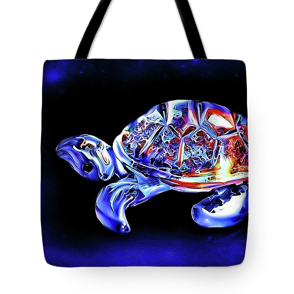 Magic Turtle Tote Bag featuring the digital art Magic Turtle by Pennie McCracken