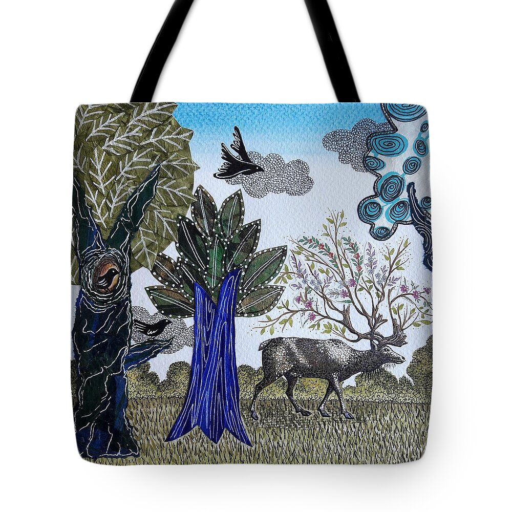 Illustration Tote Bag featuring the painting Magical Nature by Graciela Bello