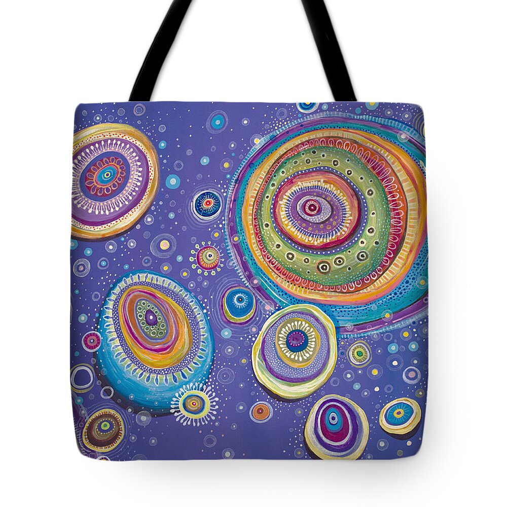 Cosmos Tote Bag featuring the painting Magnetic by Tanielle Childers