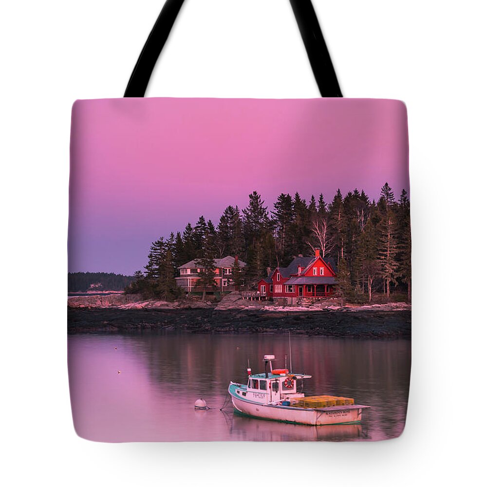 Maine Tote Bag featuring the photograph Maine Five Islands Coastal Sunset by Ranjay Mitra