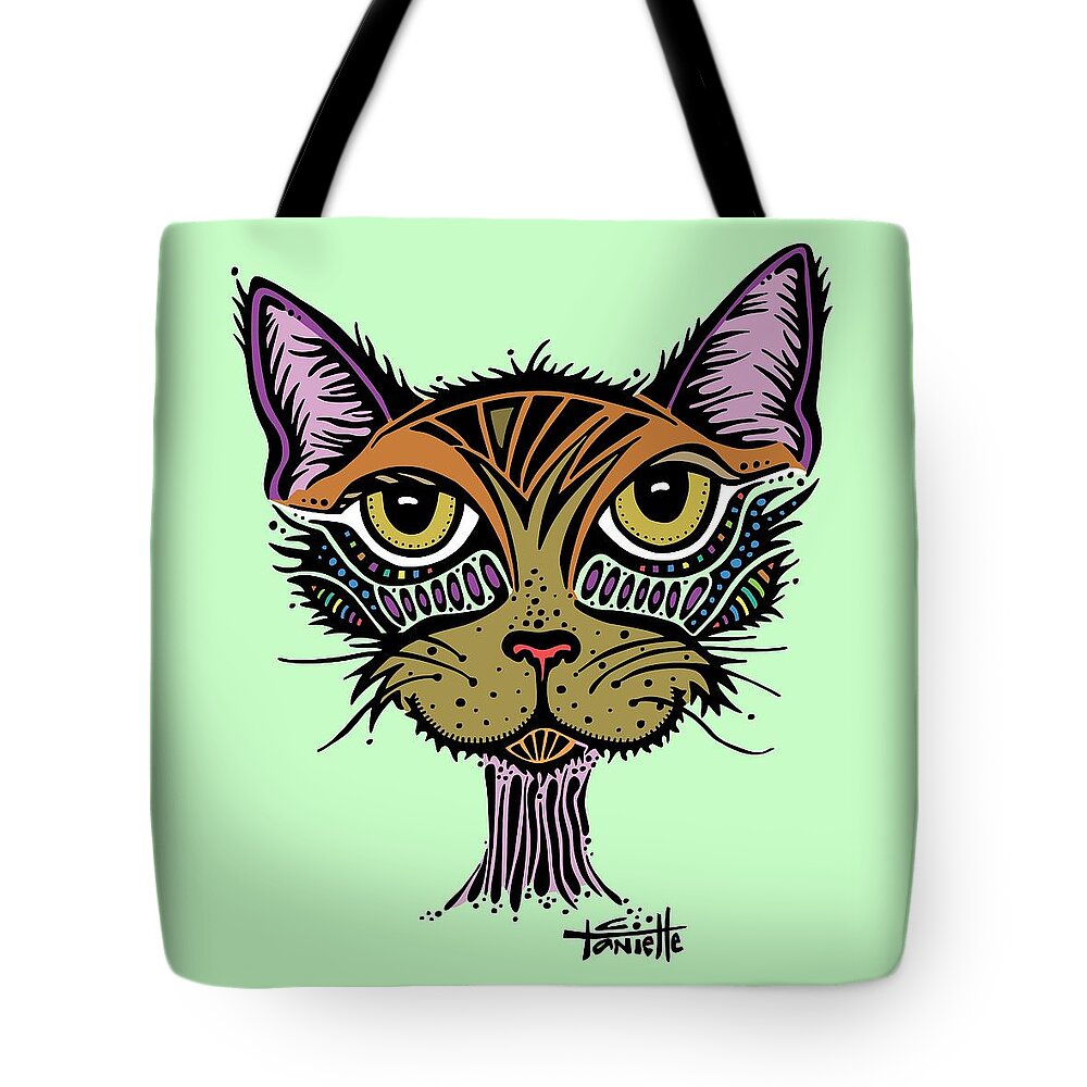 Cat Tote Bag featuring the digital art Maisy by Tanielle Childers
