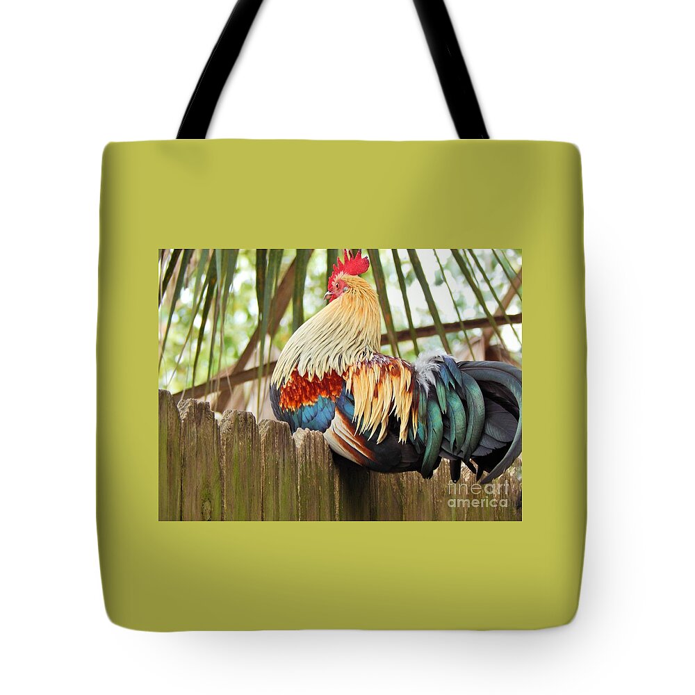 Rooster Tote Bag featuring the photograph Majestic by Jan Gelders