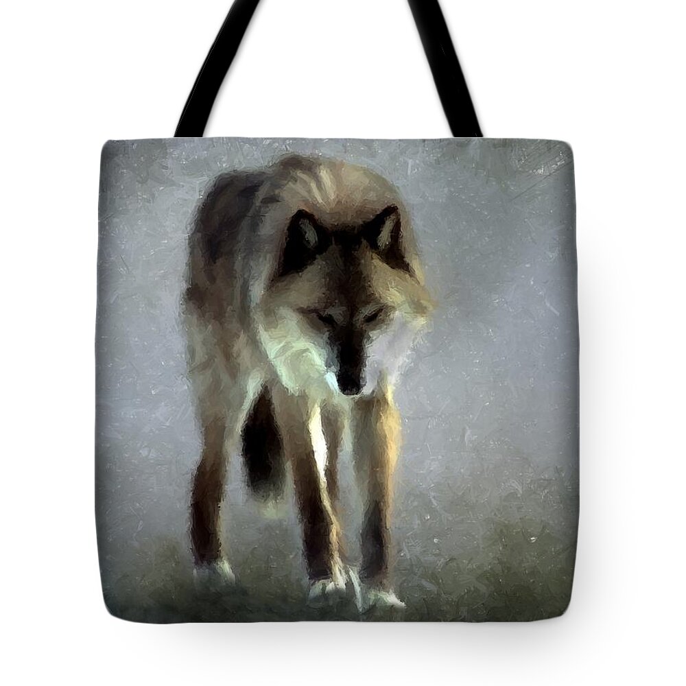 Wolf Tote Bag featuring the photograph Majestic Wolf by David Dehner