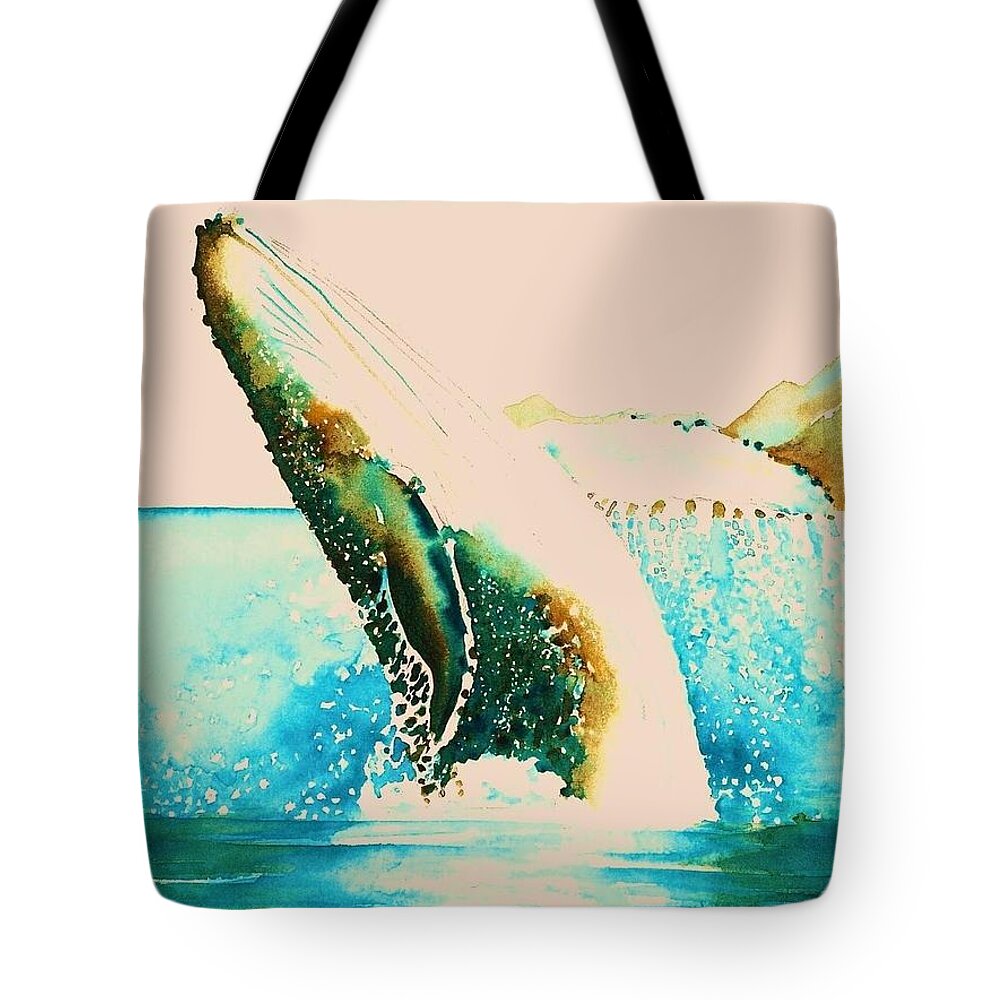 Marine Life Tote Bag featuring the painting Majesty by Frances Ku