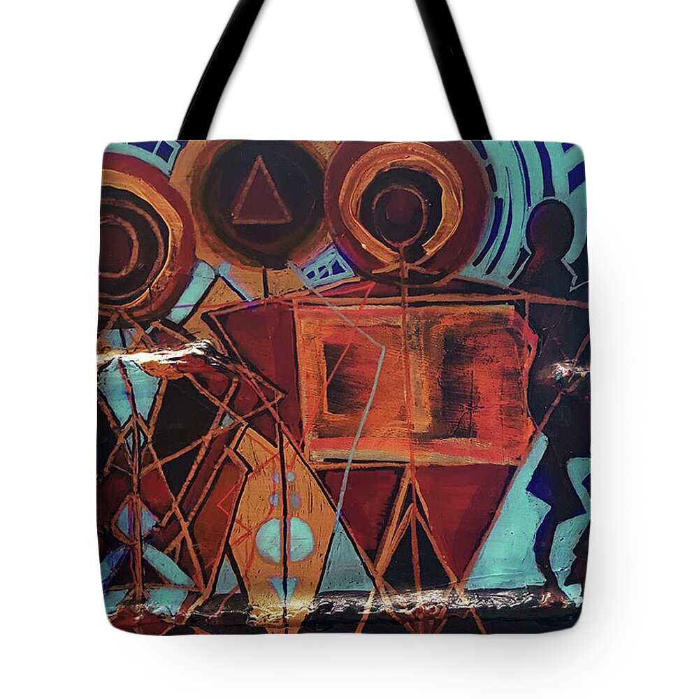 Blue Tote Bag featuring the painting Make a Joyful Noise by Amy Shaw