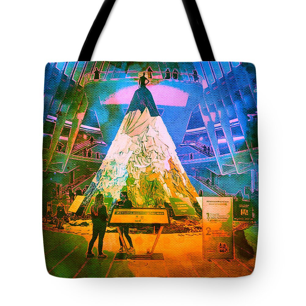 One World Trade Center Tote Bag featuring the digital art Making a Point by Gina Callaghan