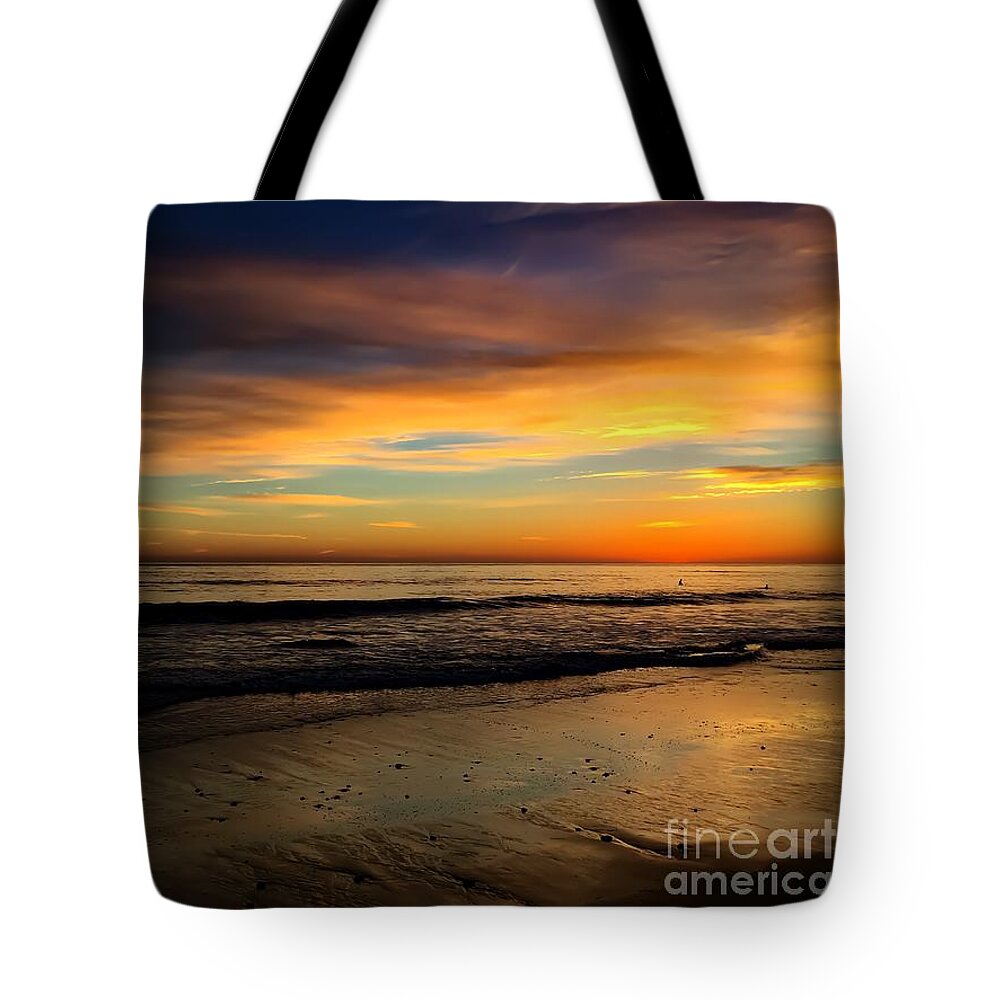 Landscape Tote Bag featuring the photograph Malibu Beach Sunset by Chris Tarpening