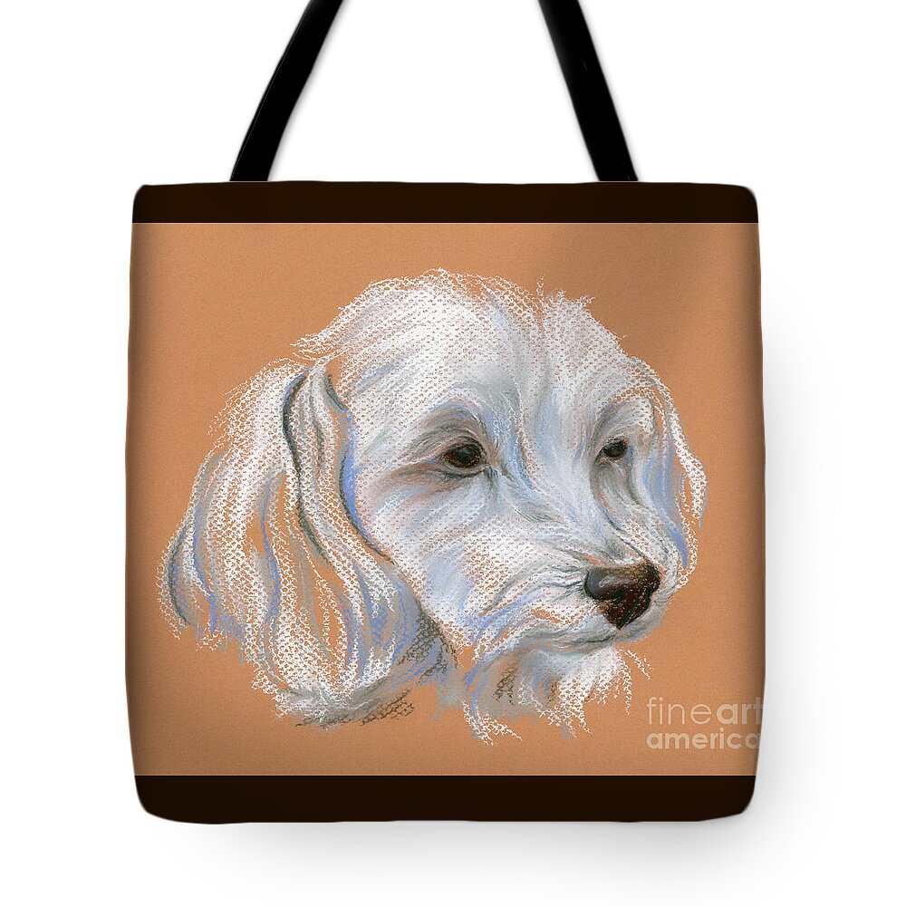 Dog Tote Bag featuring the pastel Maltipoo Portrait by MM Anderson