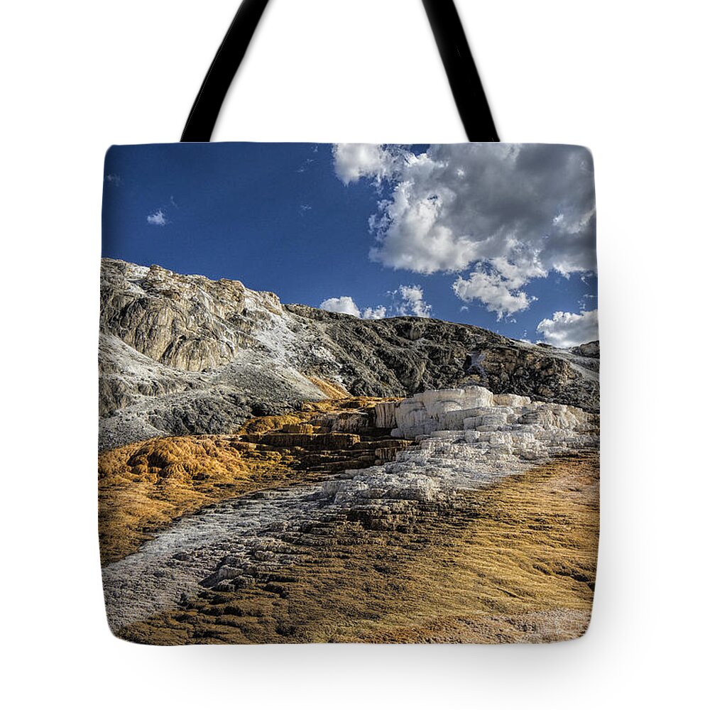 Hot Springs Tote Bag featuring the photograph Mammoth Springs by Deborah Penland
