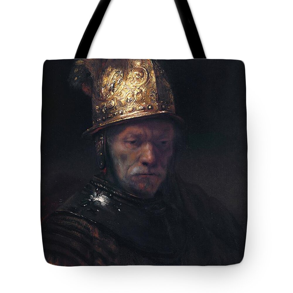 Man Tote Bag featuring the painting Man in the Golden Helmet by Rembrandt van Rijn