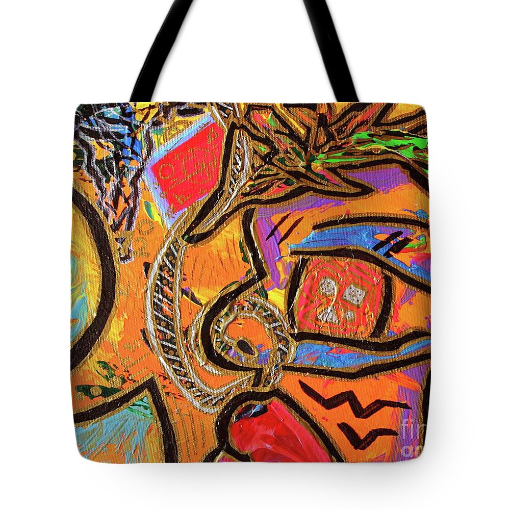 Acrylic Tote Bag featuring the painting Marathon Man by Odalo Wasikhongo