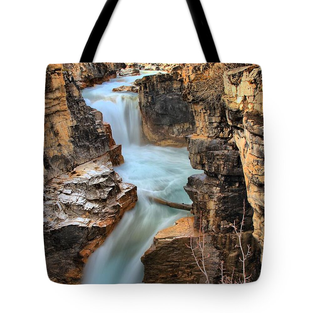 Kootenay Tote Bag featuring the photograph Marble Canyon Falls by Adam Jewell