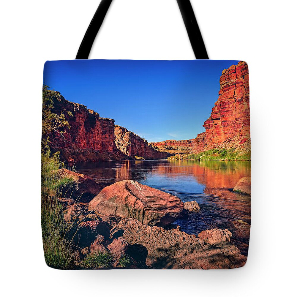 Cathedral Wash Trail Tote Bag featuring the photograph Marble Canyon by Peter Lakomy