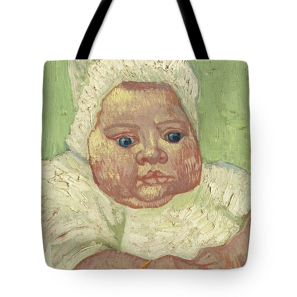 Vincent Van Gogh 1853 - 1890 Le B�b� Marcelle Roulin. Beautiful Little Baby Tote Bag featuring the painting Marcelle Roulin by MotionAge Designs