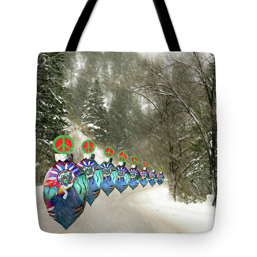 � 2016 Lou Novick All Rights Resvered Tote Bag featuring the photograph Marching Peace Ornaments by Lou Novick