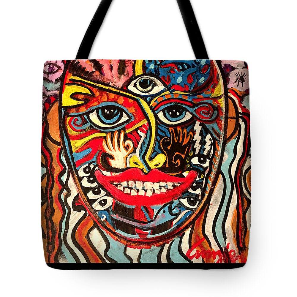 New Orleans Tote Bag featuring the painting Mardi Gras 2018 by Amzie Adams