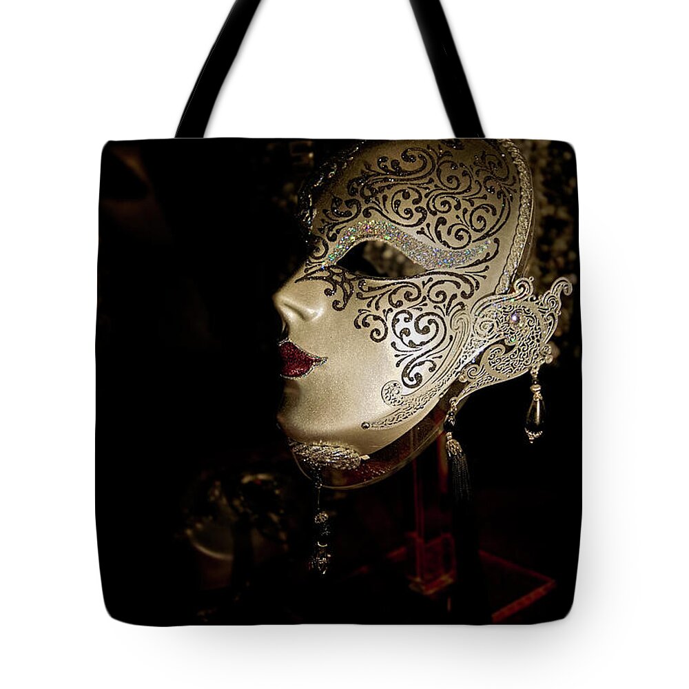 Mask Tote Bag featuring the photograph Mardi Gras Mask by Christopher Holmes