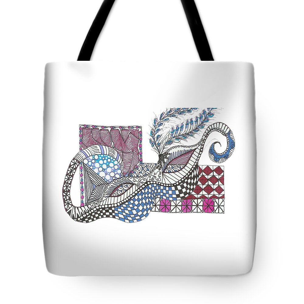 Mask Tote Bag featuring the mixed media Mardi Gras by Ruth Dailey