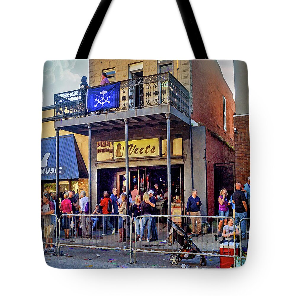 Mobile Tote Bag featuring the digital art Mardi Gras Veets by Michael Thomas