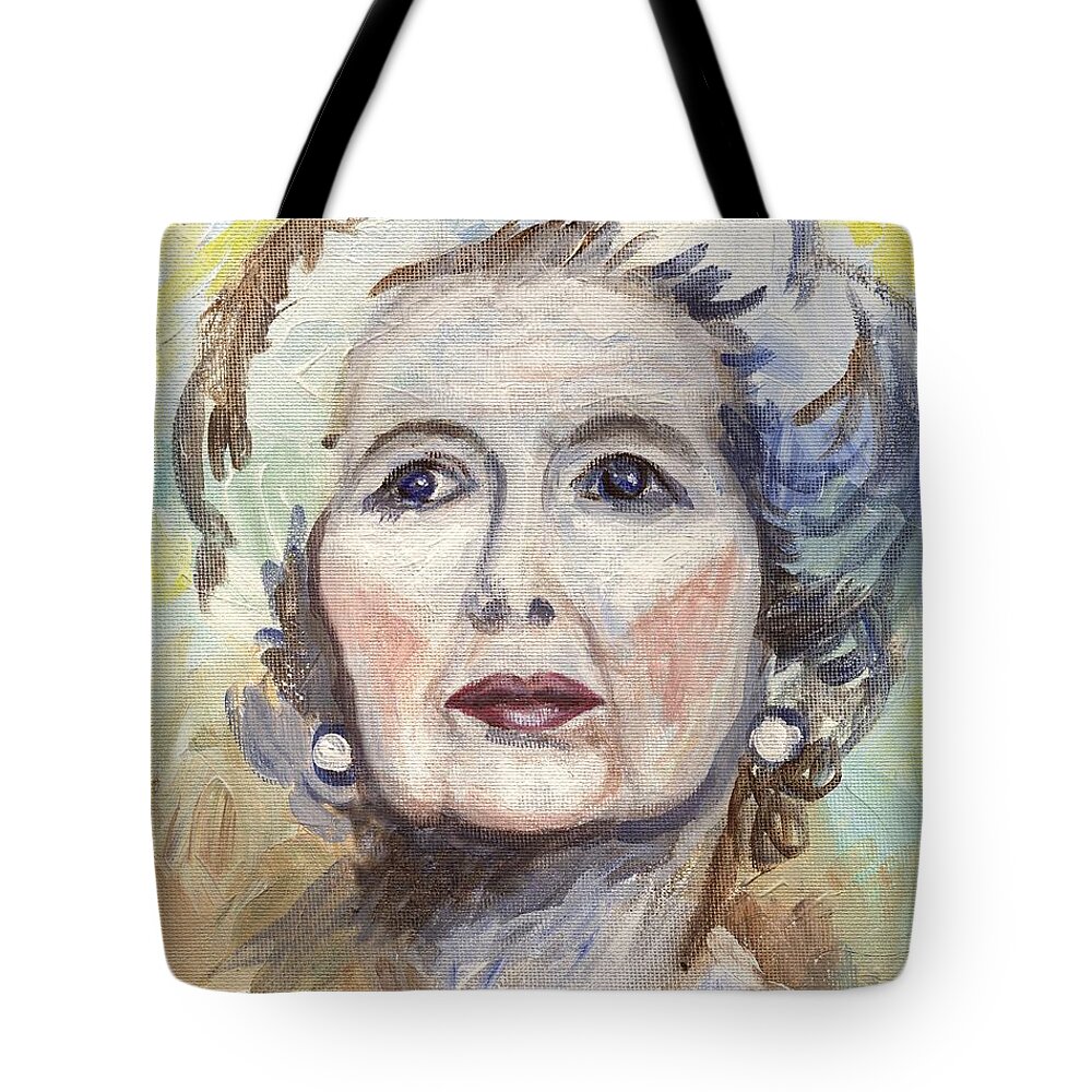Portrait Tote Bag featuring the painting Margaret Thatcher One by Linda Mears