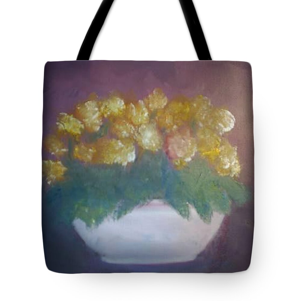 Marigolds Tote Bag featuring the painting Marigolds by Sheila Mashaw