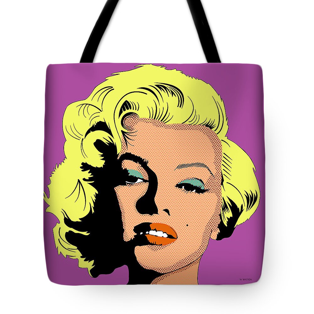 Marilyn Monroe Tote Bag featuring the digital art Marilyn-2 by Marlene Watson