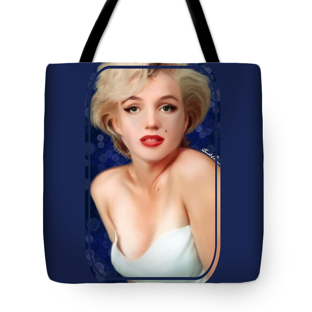 Actress Tote Bag featuring the painting Marilyn by Becky Herrera